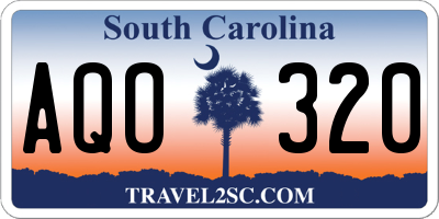 SC license plate AQO320