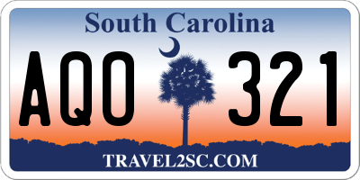 SC license plate AQO321