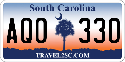SC license plate AQO330