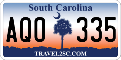 SC license plate AQO335