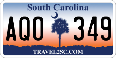 SC license plate AQO349