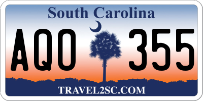 SC license plate AQO355