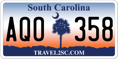 SC license plate AQO358
