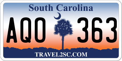 SC license plate AQO363