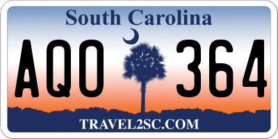 SC license plate AQO364
