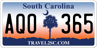 SC license plate AQO365