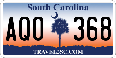 SC license plate AQO368