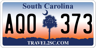 SC license plate AQO373