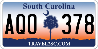 SC license plate AQO378