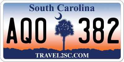 SC license plate AQO382
