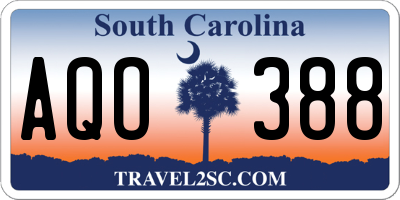 SC license plate AQO388