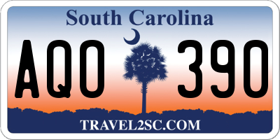 SC license plate AQO390