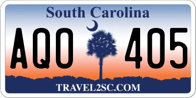 SC license plate AQO405