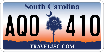 SC license plate AQO410