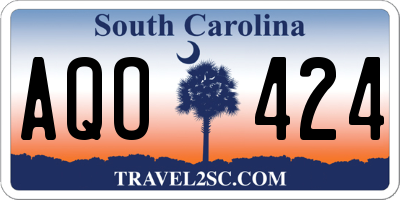 SC license plate AQO424