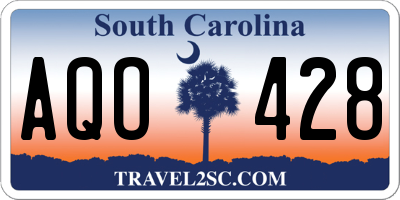 SC license plate AQO428