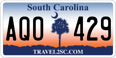 SC license plate AQO429