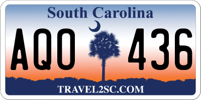 SC license plate AQO436