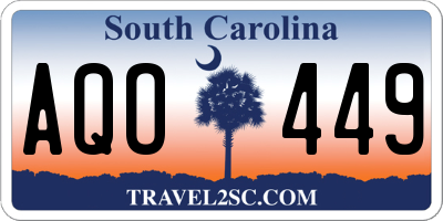 SC license plate AQO449