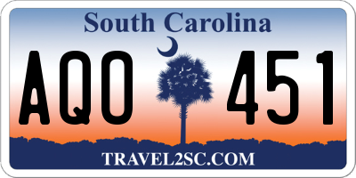 SC license plate AQO451