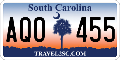 SC license plate AQO455