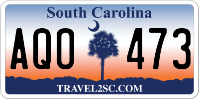 SC license plate AQO473