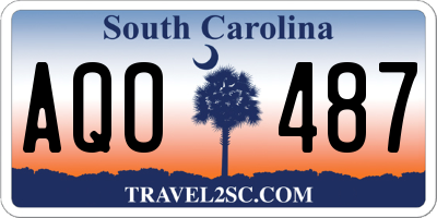 SC license plate AQO487