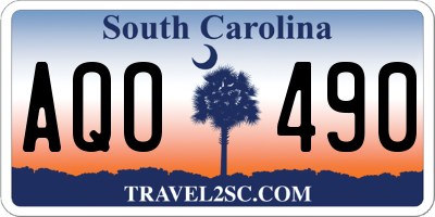 SC license plate AQO490