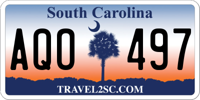 SC license plate AQO497