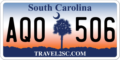 SC license plate AQO506