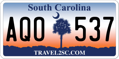 SC license plate AQO537