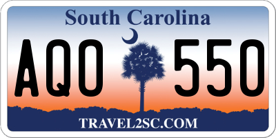 SC license plate AQO550