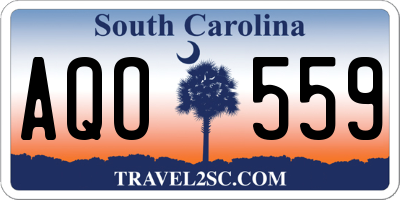 SC license plate AQO559
