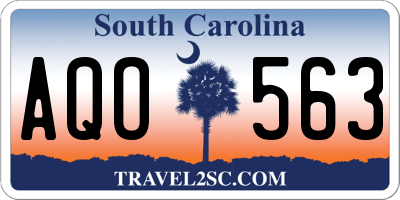 SC license plate AQO563