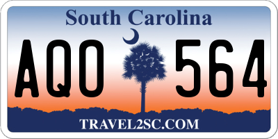 SC license plate AQO564