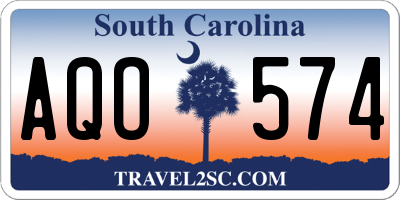 SC license plate AQO574