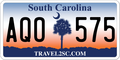 SC license plate AQO575