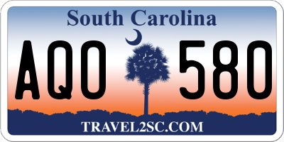 SC license plate AQO580