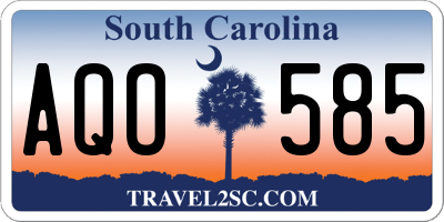 SC license plate AQO585