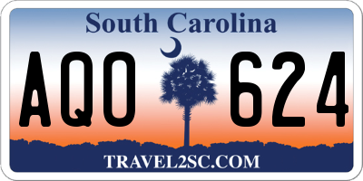 SC license plate AQO624