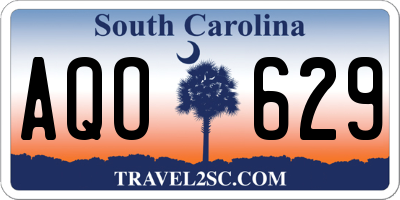 SC license plate AQO629