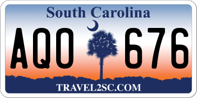 SC license plate AQO676