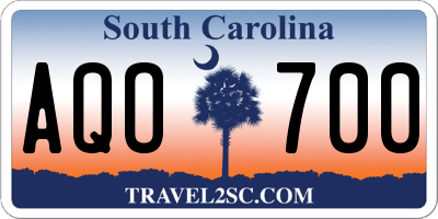 SC license plate AQO700