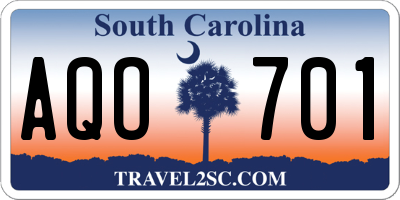 SC license plate AQO701