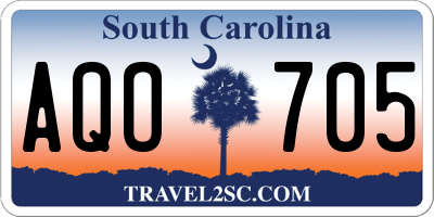 SC license plate AQO705