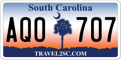 SC license plate AQO707