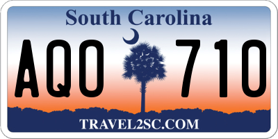 SC license plate AQO710