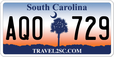 SC license plate AQO729