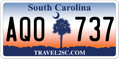 SC license plate AQO737
