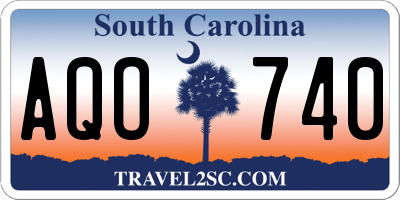 SC license plate AQO740
